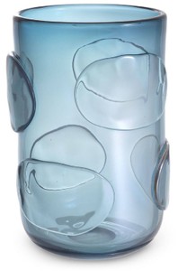 Casa Padrino luxury decorative glass vase blue Ø 23 x H. 34 cm - Elegant hand blown flower vase - Luxury Collection