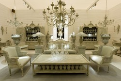 Casa Padrino luxury baroque sofa gray / antique gray 185 x 95 x H. 111 cm - Living room sofa with decorative pillows - Noble baroque furniture
