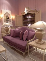 Casa Padrino canapé baroque de luxe violet / beige antique 185 x 95 x H. 111 cm - Canapé de salon avec coussins décoratifs - Mobilier baroque noble