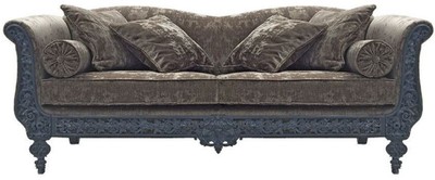 Handgeschmiedetes Luxus Barock Schmiedeeisen Sofa Grau Blau Hand Forged Luxury Baroque Wrought Iron Sofa Gray Blue
