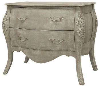 Casa Padrino luxury baroque chest of drawers antique gray 90 x 58 x H. 80 cm - Handmade solid wood dresser with 2 drawers - Noble furniture in baroque style