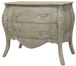 Casa Padrino cómoda barroco de lujo gris antiguo 90 x 58 x A. 80 cm - Cómoda de madera maciza hecha a mano con 2 cajones - Muebles nobles de estilo barroco

