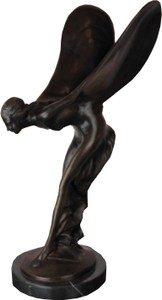 Gracieuse sculpture en bronze sur socle en marbre Dame aux ailes de la collection de luxe de Casa Padrino - Spirit of Ecstasy Gracieuse sculpture en bronze sur socle en marbre Dame aux ailes de la collection de luxe de Casa Padrino - Spirit of Ecstasy