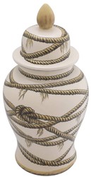 Casa Padrino luxury porcelain vase beige Ø 31 x H. 67 cm - Round flower vase with lid - Decorative Accessories