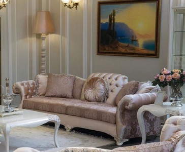Barock Wohnzimmer Sofa Barockstil Sofa Antik Stil Sofa Rosa Lila Weiß Beige Baroque Living Room Sofa Baroque Style Sofa Antique Style Sofa Pink Purple White Beige