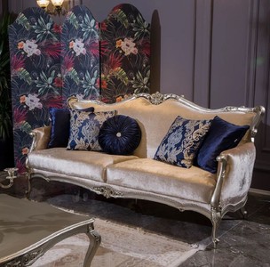 Luxus Barock Wohnzimmer Sofa Rosa Silber Luxury Baroque Living Room Sofa Pink Silver