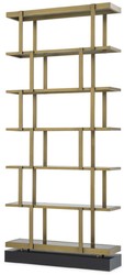 Casa Padrino cabinet mensola di lusso ottone / nero 110 x 30 x A. 243 cm - Armadio in acciaio inox - Armadio per libri - Armadio soggiorno - Armadio ufficio - Mobili di Lusso