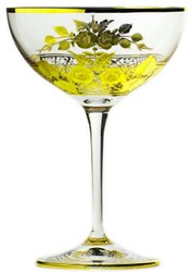 Casa Padrino ensemble de 6 verres à champagne baroque de luxe or Ø 11,5 x H. 16 cm - Verres à champagne faits et gravés à la main - Accessoires pour Hôtels et Restaurants - Qualité de Luxe