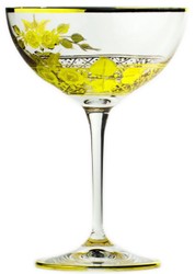 Casa Padrino ensemble de 6 verres à champagne baroque de luxe or Ø 11,5 x H. 16 cm - Verres à champagne faits et gravés à la main - Accessoires pour Hôtels et Restaurants - Qualité de Luxe