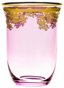 Luxus Barock Wasserglas Bierglas Weinglas 6er Set 6 Gläser Rosa Gold Luxury Baroque Liquor Glass Set of 6 Pink Gold 6 Glasses