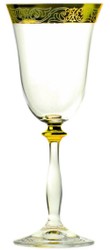 Casa Padrino conjunto de 6 copas de vino barrocos de lujo oro Ø 8 x A. 20 cm - Copas de vino hechas a mano y grabadas a mano - Accesorios para Hoteles y Restaurantes - Calidad de Lujo