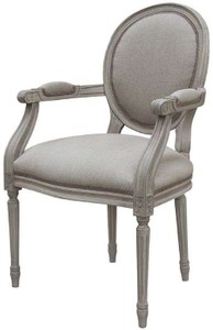 Casa Padrino Luxus Barock Esszimmer Stuhl Set Medaillon Grau 57 x 50 x H. 95 cm - Handgefertigte Esszimmerstühle mit Armlehnen im Barockstil - Barock Esszimmer Möbel - Luxus Qualität