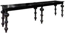 Casa Padrino table de bar baroque de luxe noir 400 x 80 x H. 109 cm - Table en bois massif fait main - Mobilier de bar baroque noble - Mobilier d'hôtel - Qualité de Luxe