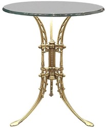Casa Padrino tavolino Art Nouveau di lusso oro Ø 70 x A. 74 cm - Tavolo in ferro battuto forgiato a mano con piano in vetro - Mobili da Soggiorno da Giardino da Terrazze