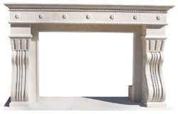 Casa Padrino cornice del camino barocco di lusso bianco 202 x 55 x A. 125 cm - Cornice del camino fatta a mano in marmo di alta qualità - Accessori per la decorazione del camino - Mobili in marmo barocco