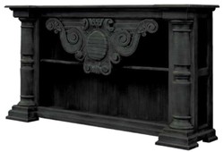 Casa Padrino console de style campagnard de luxe noir 170 x 40 x H. 100 cm - Table console en bois massif fabriquée à la main - Meubles en bois massif de style campagnard noble