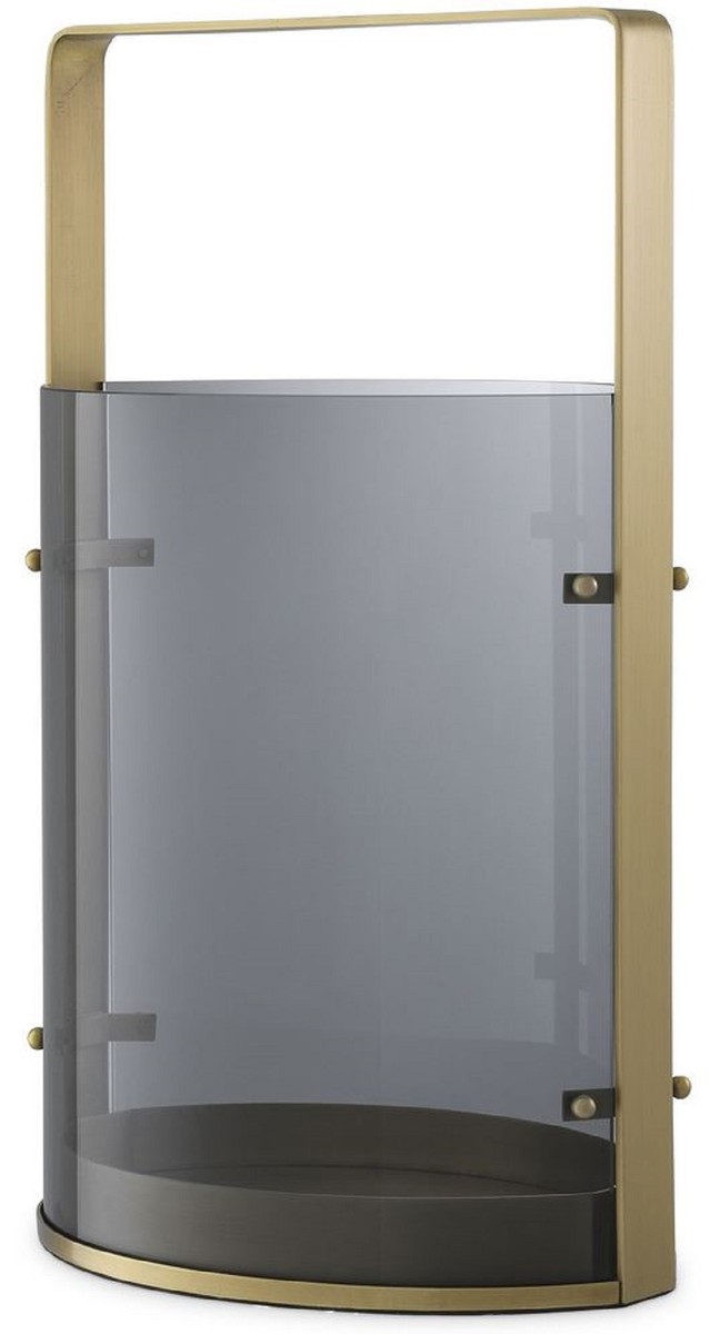 Casa Padrino portacandele di lusso ottone antico / grigio 29,5 x 21 x A. 50 cm - Accessori Gastronomia - Qualità di Lusso

