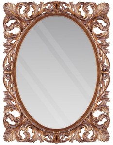 Casa Padrino specchio barocco rame 92 x 6 x A. 123 cm - Specchio da parete intagliato a mano in stile barocco - Specchio Armadio - Specchio Soggiorno - Mobili Barocchi