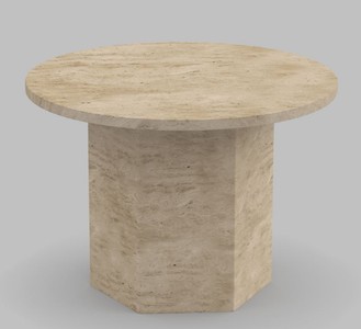 Casa Padrino mesa de centro de lujo beige Ø 60 x A. 40 cm - Mesa de salón moderna redonda de piedra natural - Muebles de salón de lujo