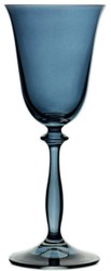 Casa Padrino luxury baroque white wine glass set of 6 blue Ø 8.5 x H. 21 cm - Handmade wine glasses - Hotel & Restaurant Accessories - Luxury Quality
