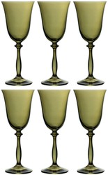 Casa Padrino luxury baroque white wine glass set of 6 amber Ø 8.5 x H. 21 cm - Handmade wine glasses - Hotel & Restaurant Accessories - Luxury Quality