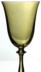Casa Padrino luxury baroque white wine glass set of 6 amber Ø 8.5 x H. 21 cm - Handmade wine glasses - Hotel & Restaurant Accessories - Luxury Quality