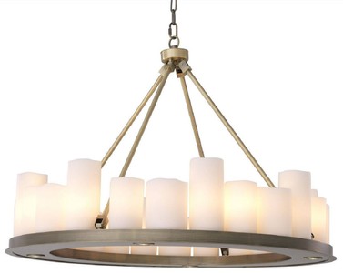 Casa Padrino lustre LED de luxe laiton / blanc Ø 90 x H. 65 cm - Lustre rond moderne avec télécommande - Qualité de Luxe