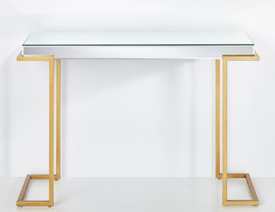 Casa Padrino consola de lujo bronce 116 x 39 x A. 79 cm - Mesa consola con espejo y patas de metal - Muebles de Lujo