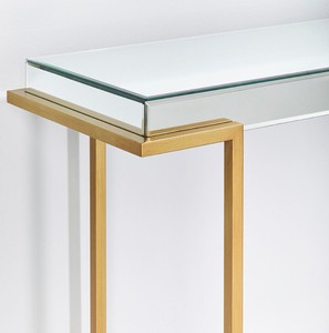 Casa Padrino Luxus Konsole Bronzefarben 116 x 39 x H. 79 cm - Verspiegelter Konsolentisch mit Metallbeinen - Luxus Möbel