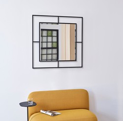 Casa Padrino luxury wall mirror black 90 x 2 x H. 90 cm - Living room mirror - Bedroom mirror - Wardrobe mirror - Luxury Furniture