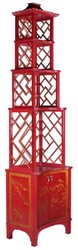 Casa Padrino Etagere de Lujo Estilo Chino Rojo / Oro 54 x 37 x A. 219 cm - Accesorios de Hotel y Restaurante