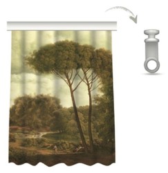 Bedrucktes Luxus Designer Vorhänge Gardinen Set Landschaft Mehrfarbig Printed Luxury Designer Curtains Curtain Set Landscape Multicolor