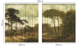 Bedrucktes Luxus Designer Vorhänge Gardinen Set Landschaft Mehrfarbig Printed Luxury Designer Curtains Curtain Set Landscape Multicolor