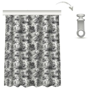 Casa Padrino Luxus Vorhang Set Dschungel Weiß / Schwarz 250 x H. 290 cm - Bedruckte Leinen & Samt Vorhänge - Ösenvorhänge - Schiebevorhänge - Wohnzimmer Schlafzimmer Vorhänge