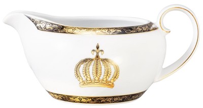Harald Glööckler Pompöös Saucière avec Couronne Blanc / Noir / Or 17,8 x 12,4 x H 8,5 cm - dessiné par Harald Glööckler