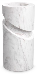 Casa Padrino luxury marble deco object white Ø 18 x H. 36 cm - Living room deco - Desk deco - Luxury marble deco accessories