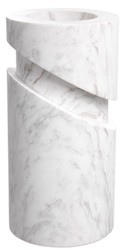 Casa Padrino luxury marble deco object white Ø 18 x H. 36 cm - Living room deco - Desk deco - Luxury marble deco accessories