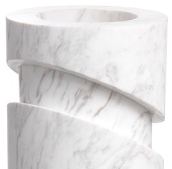 Casa Padrino luxury marble deco object white Ø 18 x H. 36 cm - Living room deco - Desk deco - Luxury marble deco accessories