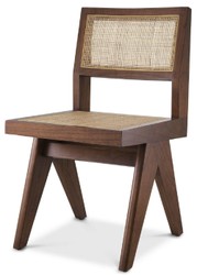 Luxus Massivholz Küchenstuhl Esszimmerstuhl mit Rattangeflecht Braun Naturfarben Luxury Solid Wood Kitchen Chair Dining Chair Dining Chair with Rattan Weave Brown Natural