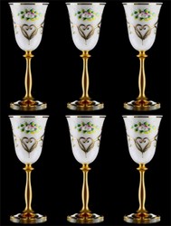 Casa Padrino luxury baroque liqueur glass set of 6 white / multicolor / gold Ø 5.5 x H. 17 cm - Handmade and hand-painted liqueur glasses - Hotel & Restaurant Accessories - Luxury Quality Casa Padrino luxury baroque liqueur glass set of 6 white / multicolor / gold Ø 5.5 x H. 17 cm - Handmade and hand-painted liqueur glasses - Hotel & Restaurant Accessories - Luxury Quality