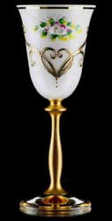 Casa Padrino luxury baroque liqueur glass set of 6 white / multicolor / gold Ø 5.5 x H. 17 cm - Handmade and hand-painted liqueur glasses - Hotel & Restaurant Accessories - Luxury Quality