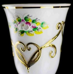 Casa Padrino luxury baroque liqueur glass set of 6 white / multicolor / gold Ø 5.5 x H. 17 cm - Handmade and hand-painted liqueur glasses - Hotel & Restaurant Accessories - Luxury Quality