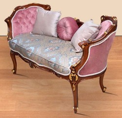 Casa Padrino banc baroque multicolore / rose / marron / or 150 x 55 x H. 80 cm - Magnifique banc en bois massif avec motif floral noble - Mobilier de style baroque