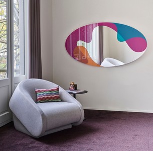 Casa Padrino Designer Wandspiegel Mehrfarbig 94 x 2,5 x H. 175 cm - Moderner Design Spiegel - Luxus Kollektion