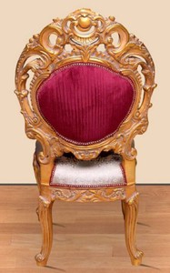Casa Padrino Barock Esszimmerstuhl Bordeauxrot / Silber / Gold 60 x 50 x H. 120 cm - Prunkvoller Massivholz Küchenstuhl mit edlem Muster - Barock Esszimmer Möbel