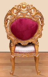 Casa Padrino chaise de salle à manger baroque bordeaux rouge / argent / or 60 x 50 x H. 120 cm - Magnifique chaise de cuisine en bois massif avec motif noble - Mobilier de salle à manger baroque