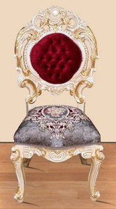 Casa Padrino Barock Esszimmer Set Bordeauxrot / Grau / Weiß / Gold - 1 runder Esstisch & 4 Esszimmerstühle - Prunkvolle Esszimmer Möbel im Barockstil