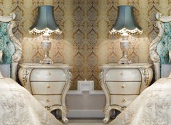 Casa Padrino conjunto de mesita de noche barroco de lujo crema / oro 60 x 55 x A. 68 cm - Magníficas mesitas de noche de madera maciza - Muebles de dormitorio barrocos
