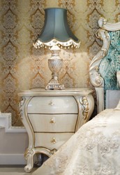 Casa Padrino conjunto de mesita de noche barroco de lujo crema / oro 60 x 55 x A. 68 cm - Magníficas mesitas de noche de madera maciza - Muebles de dormitorio barrocos