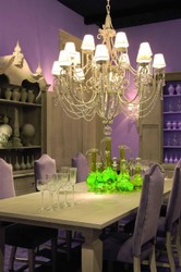 Casa Padrino mesa de comedor de lujo de estilo campestre gris claro 280 x 120 x A. 77 cm - Mesa de cocina de madera maciza hecha a mano - Muebles de madera maciza de estilo campestre